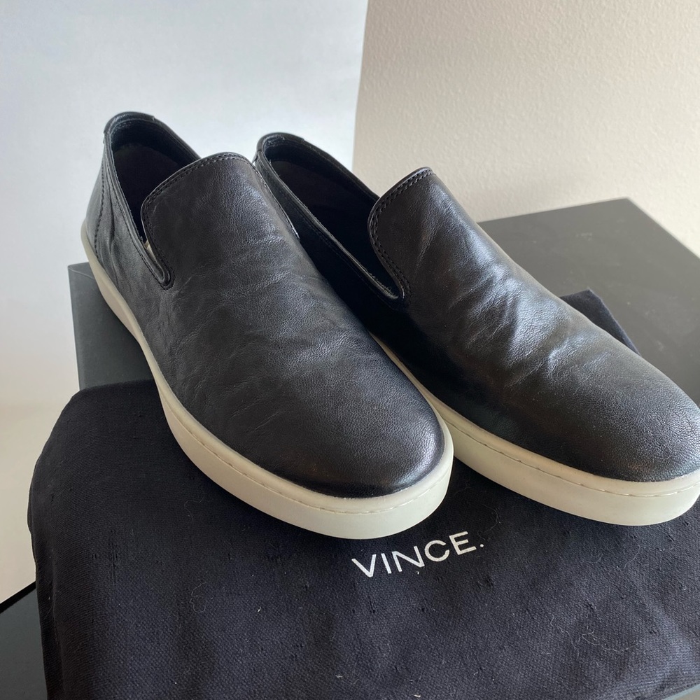 Vince Sanborn Leather Slip Ons